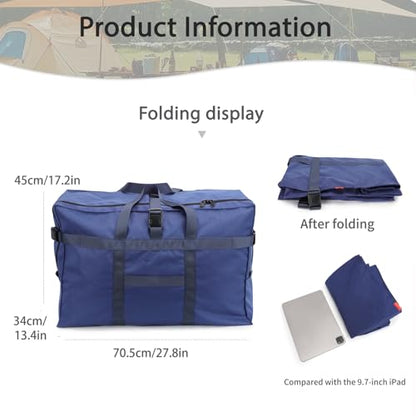 120L Travel Duffel Bags Extra Large Foldable Duffel Bag Weekend Overnight Storage Luggage for Airline Camping Moving Sport - color: Blue/3009