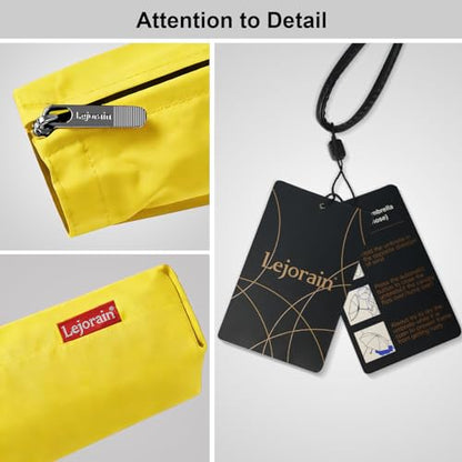 Windproof Golf Umbrella Large 54 Inch Folding Auto Open Close Wood Handle - color: Yellow 09