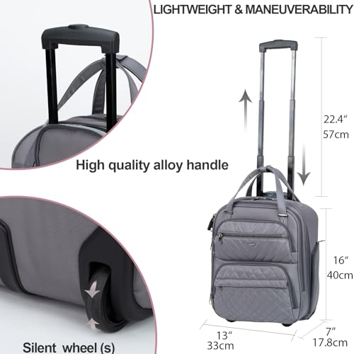 KROSER Carry On Underseat, 16-inch Underseater Suitcase for Men, Grey - color: Dark Grey