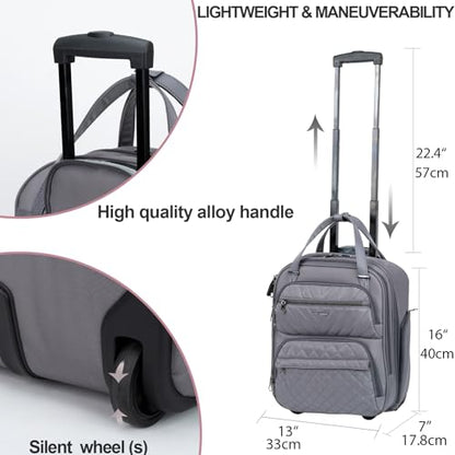 KROSER Carry On Underseat, 16-inch Underseater Suitcase for Men, Grey - color: Dark Grey