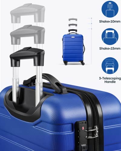 Suitour Luggage Sets 2 piece Carry on and Checked Luggage,Suitcases with Wheels 20/24 inch - color: Bright Blue, size: 2-Piece Set (20/24)