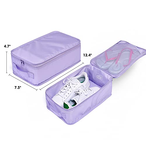 Travel Shoe Bags, Foldable Waterproof Shoe Pouches Organizer-Double Layer (6 Purple Shoe Bags) - color: Purple, size: 6 Packs