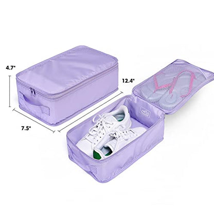 Travel Shoe Bags, Foldable Waterproof Shoe Pouches Organizer-Double Layer (6 Purple Shoe Bags) - color: Purple, size: 6 Packs