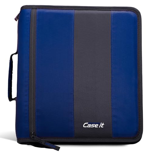 Case-it School Zipper Binder | 2" O-Rings | 350-Sheet | D-251 Midnight Blue - color: C Midnight Blue, size: 1 Pack