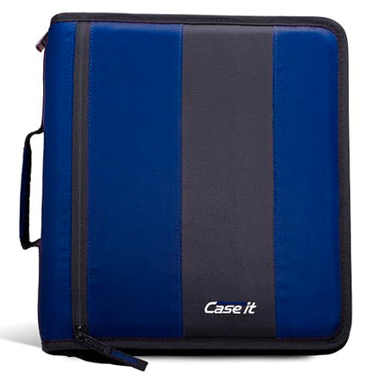 Case-it School Zipper Binder | 2" O-Rings | 350-Sheet | D-251 Midnight Blue - color: C Midnight Blue, size: 1 Pack
