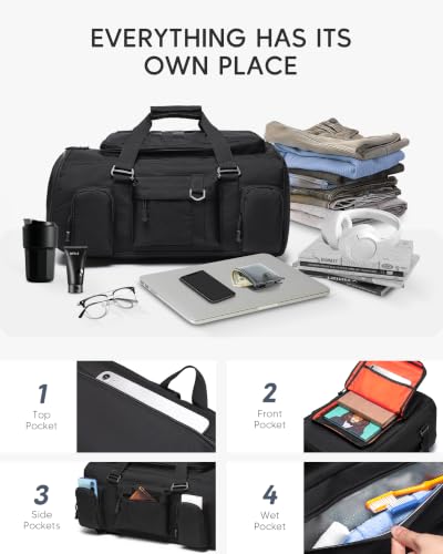 3-in-1 Carrying Travel Backpack for Women Men Carry On Luggage 22x14x9