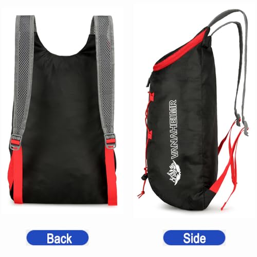 Lightweight and Thin Foldable Backpack, Climbing Bag, Hiking Daypack,15L Waterproof Travel Packable Rucksack (Orange) - color: Orange