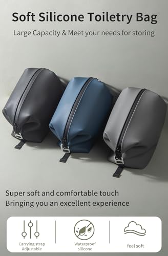 6"x11" 6L Silicone Toiletry Bag, Grey - color: Grey, size: 6L