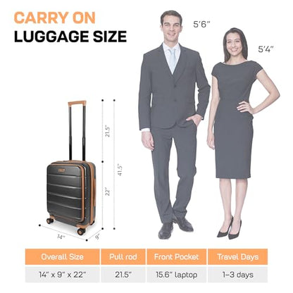 20'' Expandable Carry on Luggage Front Opening,w/TSA LOCK - color: Grey, size: 20" Carry On