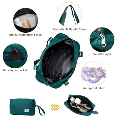 LARVENDER Carry On Luggage 22x14x9 Airline Approved, Suitcases with Wheels - color: Dark Green, size: 3 Piece Set (20/DB/TB)