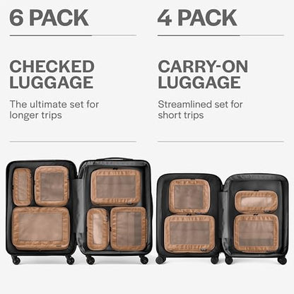 Aerotrunk Compression Packing Cubes for Travel, 4-Pack, Mocha - color: Mocha, size: 4-Pack