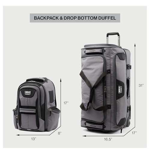 Travelpro Bold Softside Checked Large Luggage & Backpack Set, Grey/Black - color: Grey, size: Large