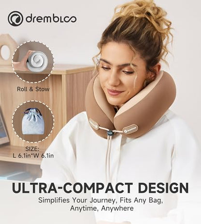 Neck Pillow Airplane, Premium Memory Foam Cooling Travel Pillows for Sleeping, Adjustable Flight Sleep Pillow with Comfortable Breathable Cover, Portable Plane Accessories