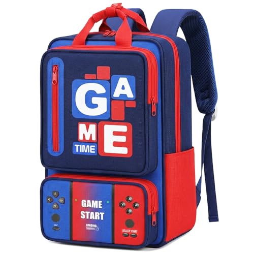 School Backpacks for Boys - Gamer Boys Backpack with Handles,Multifunctional Bookbag for Kids Teens Elementary Middle High School,17" Bookbag for Travel and Daily Use - color: St-red-blue-backpack Only