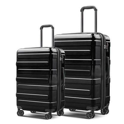Tolino Luggage Sets 2 Piece (20/24 In),Expandable Suitcases with Wheels - color: Black, size: 2 Sets(20In/24In)
