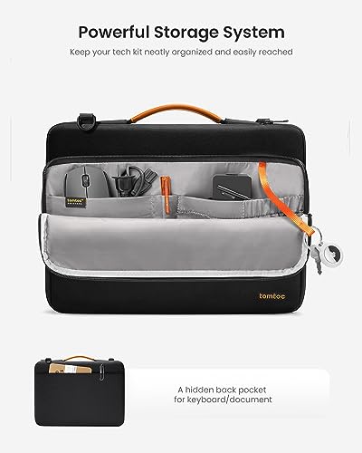 tomtoc 360° Protective Laptop Shoulder Bag for 15.6" HP ASUS Dell Laptops - color: Black, size: 15.6-inch