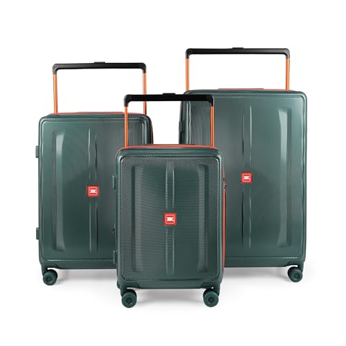 3 Piece Luggage set,Wide Handle Suitcase Set w/TSA LOCK - color: Green, size: 3-Piece Set (20"/26"/30'')