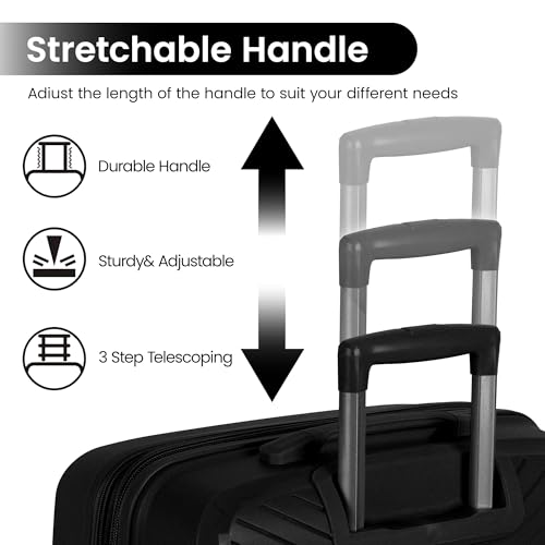 Luggage Sets 2 Piece(20/29in),w/TSA LOCK,Suitcase Set - color: Black, size: 2-Piece Set (20"/29'')