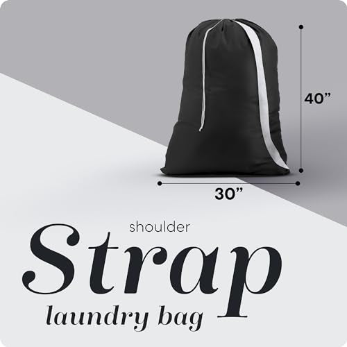 Handy Laundry Bag with Shoulder Strap 30"x40", Extra Large, Black - color: Black, size: 1-Pack