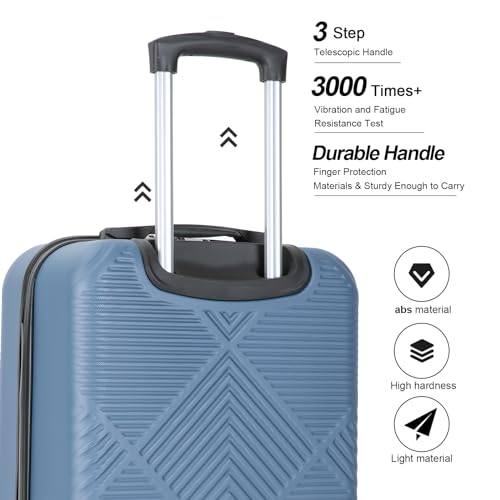 Tripcomp Carry-on Luggage Set 2 Piece Hardside Suitcase With Spinner Wheels - color: Blue-2, size: 2 Piece Set(14/20)