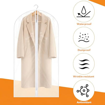 6-Pack 24" x 48" Garment Covers, Translucent, White Trim - color: Matte with White Edge, size: 48in *6