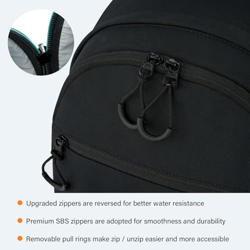 HanTrip 18 Inch Carry on Travel Backpack with Lots of Pockets, Black - color: Black, size: 18 Inch