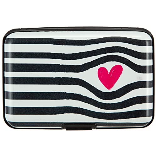 Credit Card Holder RFID Blocking Wallet for Women Men Small Mini Metal Slim Hard Aluminum Business Card Case (Pink Heart) - color: Pink Heart