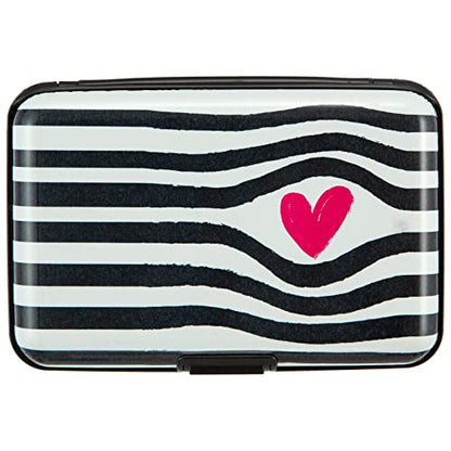 Credit Card Holder RFID Blocking Wallet for Women Men Small Mini Metal Slim Hard Aluminum Business Card Case (Pink Heart) - color: Pink Heart