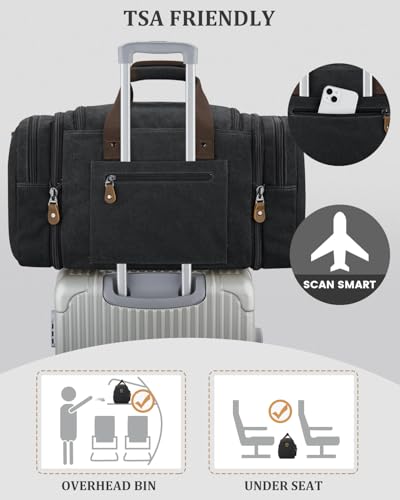 Gonex Duffle Bag for Travel, Expandable 60L Overnight Weekender Gym Bag - color: Dark Grey, size: X-Large-60l