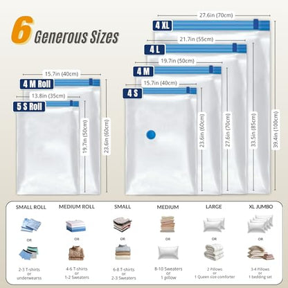 Vacuum Storage Bags with Hand Pump, Vacuum Seal Space Saver Bags, 25 Combo