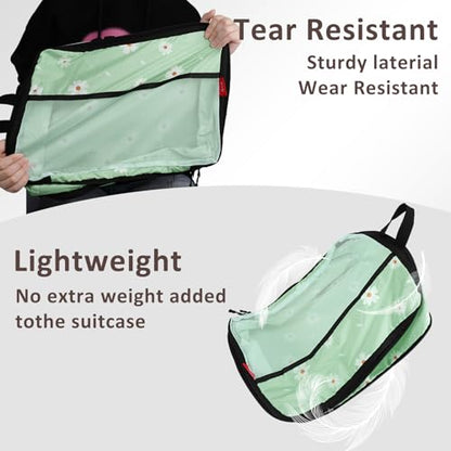 U+U 4 Set Compression Packing Cubes, Travel Organizers (Daisy) - color: Daisy, size: 4 Set
