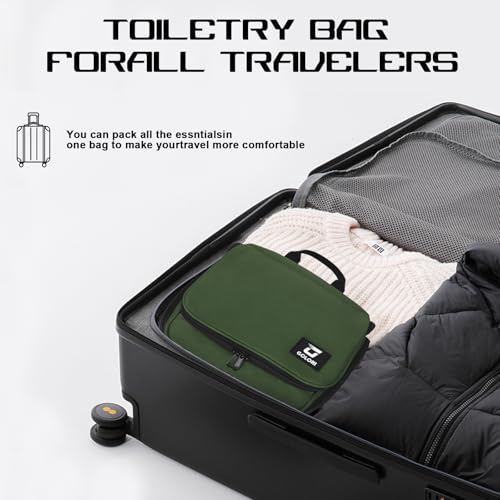 Goloni Hanging Toiletry Bag for Men Women, Water-Resistant Organizer,Green - color: Green