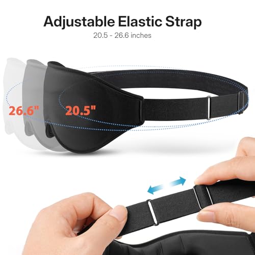 LitBear Sleep Mask for Lash Extension, Blackout Sleeping Mask for Women Men - color: Black