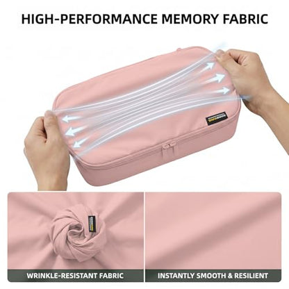 4 Piece Compression Packing Cubes for 3–7 Day Travel, Dusty Pink - color: Dusty Pink, size: 4 Pack
