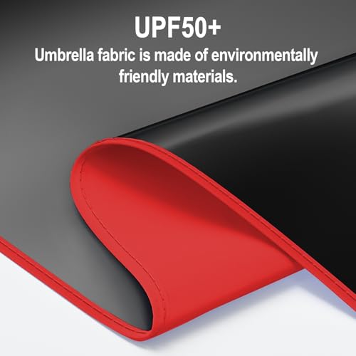 Mini Travel Umbrella, UPF 50+ Compact Fits in Purse - color: Red