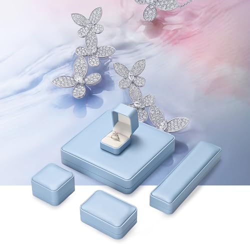 Oirlv Blue Long Necklace Storage Box - color: Sky Blue, size: Long Chain Box