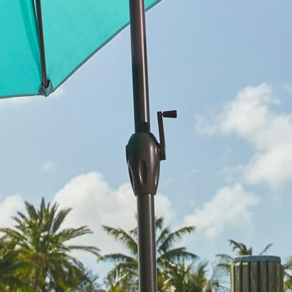 BrylaneHome 9 Ft. Tilt-And-Crank Umbrella - color: Covert Breeze