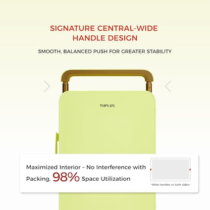 TUPLUS Balance 20" Wide Handle Suitcase Hardside Zipperless Luggage Green | ABS PC Material,Dual Flat Design,Waterproof Laundry Bag,Silent Spinner Wheels,TSA Combination Lock,Weekend Trips - color: Fresh Sprout Green, size: Carry-On 20''