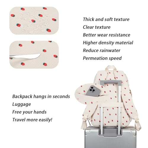 Laptop Backpack Kids Girls Teen Bookbag Elementary Middle school bag 18in(5-Strawberry Set) - color: 5-strawberry Set