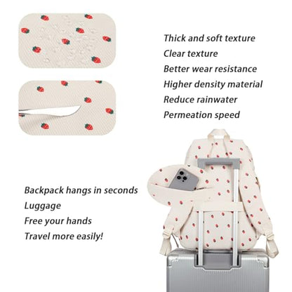 Laptop Backpack Kids Girls Teen Bookbag Elementary Middle school bag 18in(5-Strawberry Set) - color: 5-strawberry Set