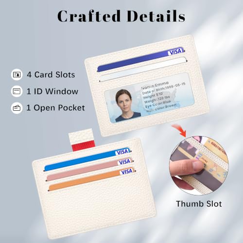 Airkit Small Slim ID Case, Womens Credit Card Holder Wallet, RFID Sleeve - color: White