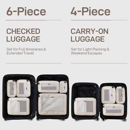 EPICKA TripCozy Compression Packing Cubes, 4 Set, Beige - color: Beige, size: Set of 4