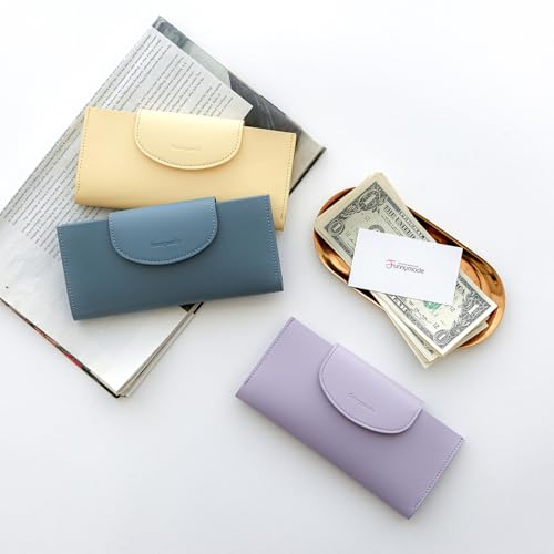 carrotez All-in-One Long Bifold 2-Tier PU Leather Wallet for Women Lavender - color: Lavender