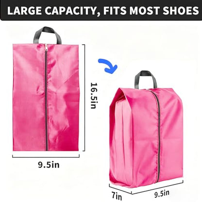 2 Pack Shoe Bags, Reusable Waterproof Shoe Bag for Travel, Gym, Sneaker Storage, Packing in Suitcase (2, Pink) - color: Pink