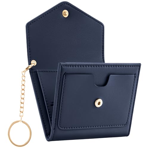 Gostwo Womens Wallet RFID Blocking Small Wallets Woman Credit Card Holder Trifold Ladies Wallets with Coins Zipper Pocket - color: Navy Blue