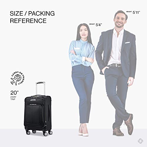 Samsonite Solyte DLX Softside Expandable Luggage with Spinner Wheels, Midnight Black, Carry-On 20-Inch - color: Midnight Black, size: Carry-On
