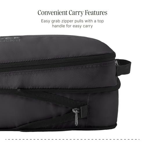 Eagle Creek Pack-It Reveal Expansion Cube - Adjustable Storage Cube Carrier Bag Case for Travel - Durable Compression Zipper - Water-Resistant - Sustainable - Medium - Black - color: Black