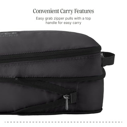 Eagle Creek Pack-It Reveal Expansion Cube - Adjustable Storage Cube Carrier Bag Case for Travel - Durable Compression Zipper - Water-Resistant - Sustainable - Medium - Black - color: Black