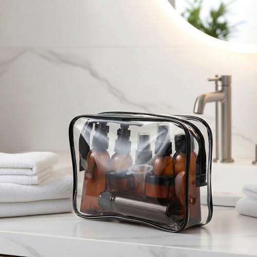 Cosywell Travel Size Bottles for Toiletries, Brown, 15 Pack, 2oz - color: L-Brown-15pcs