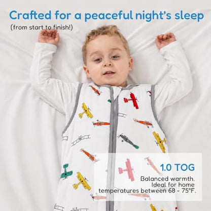 TotAha Toddler Sleep Sack 1.0 TOG, 2T-3T-4T, Wearable Blanket Sleep Bag - color: Plane, size: 2T-4T
